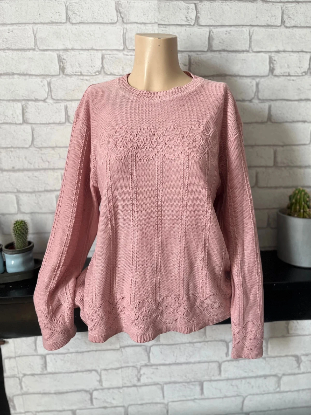 Pull maille femme rose poudré – Taille 42 – Bon état – Style vintage chic